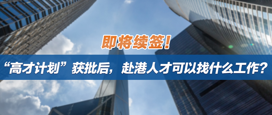 即将续签！“高才计划”获批后，赴港人才可以找什么工作？